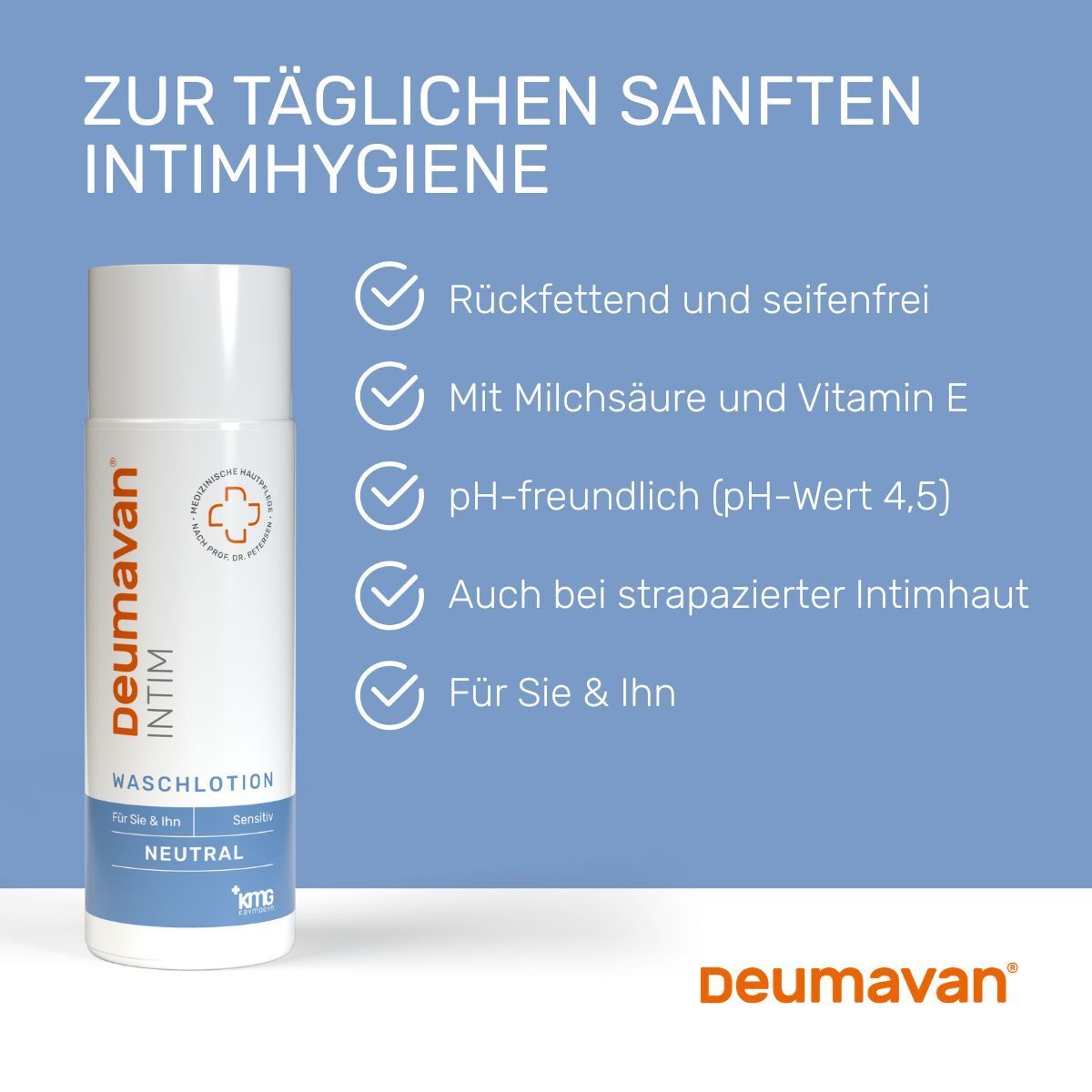 Deumavan® INTIM Lotion lavante. Convient au rasage intime. Prévient les irritations et les poils incarnés.
