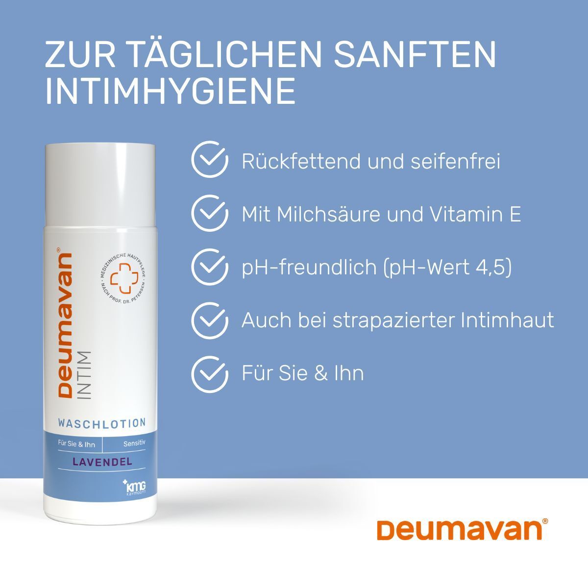 Deumavan® INTIM Lotion. Convient au rasage intime. Prévient les irritations. Aide à éviter les boutons de rasage.
