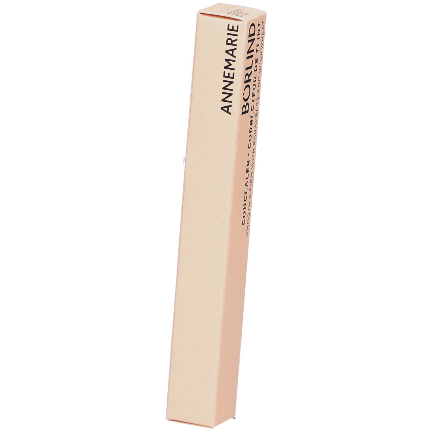 Emballage de correcteur BÖRLIND. Boîte rectangulaire beige avec nom du produit et logo.