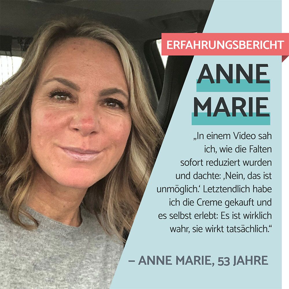 Témoignage d'Anne Marie (53 ans) sur l'effet immédiat du Correcteur Rides Remescar.