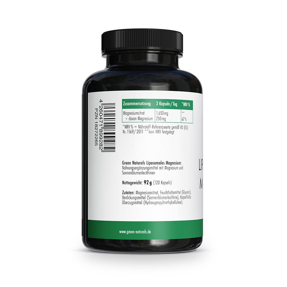 Arrière du flacon avec informations nutritionnelles et ingrédients. 120 gélules.