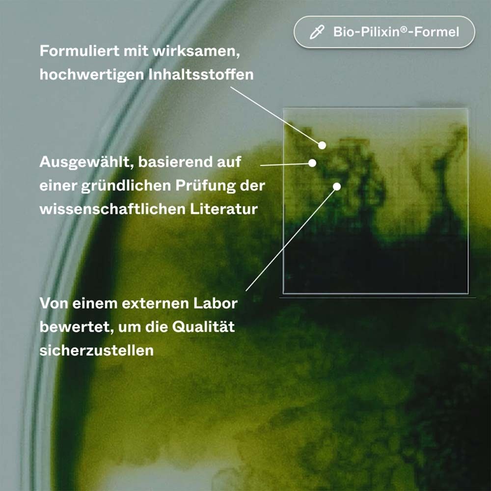 Gros plan. Texte : Formulé avec des ingrédients efficaces, sélectionnés sur une base scientifique, évalué par un laboratoire externe.