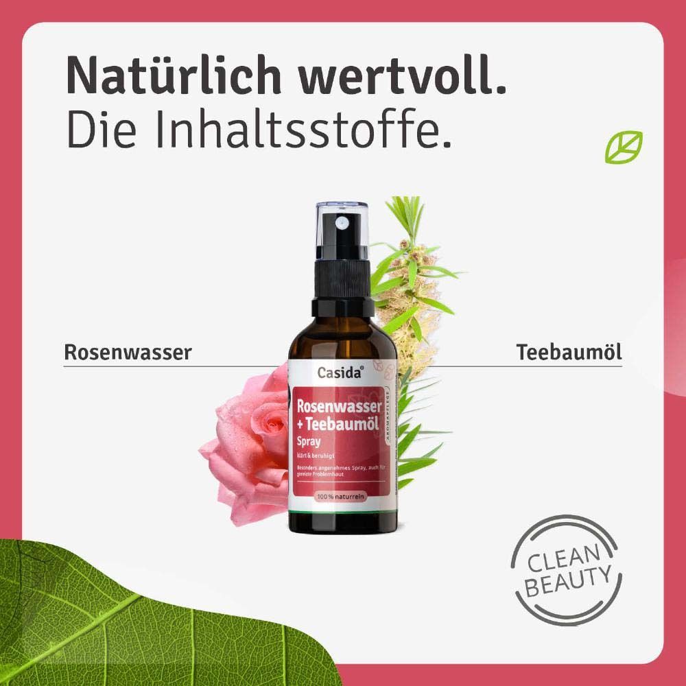 Femme appliquant le produit sur le visage. Texte : Vaporiser sur la peau, agiter avant utilisation. Masser doucement.