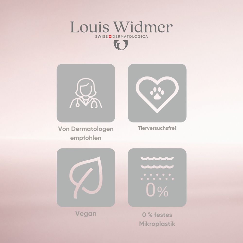 Icônes pour Recommandé par les dermatologues, Non testé sur les animaux, Vegan et 0% Microplastique.