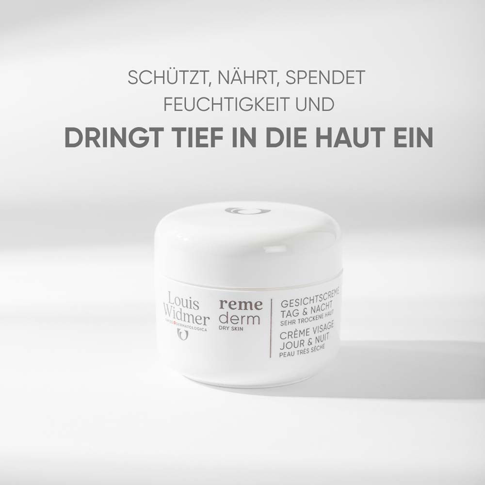 Pot de crème blanc. Texte: Protège, nourrit, hydrate et pénètre profondément dans la peau.