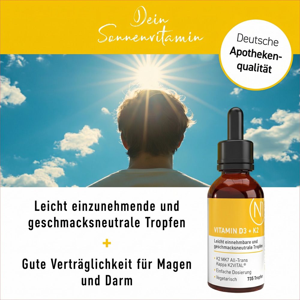 Graphique avec vitamine D et K. Représentation des fonctions dans le corps. Image du produit.