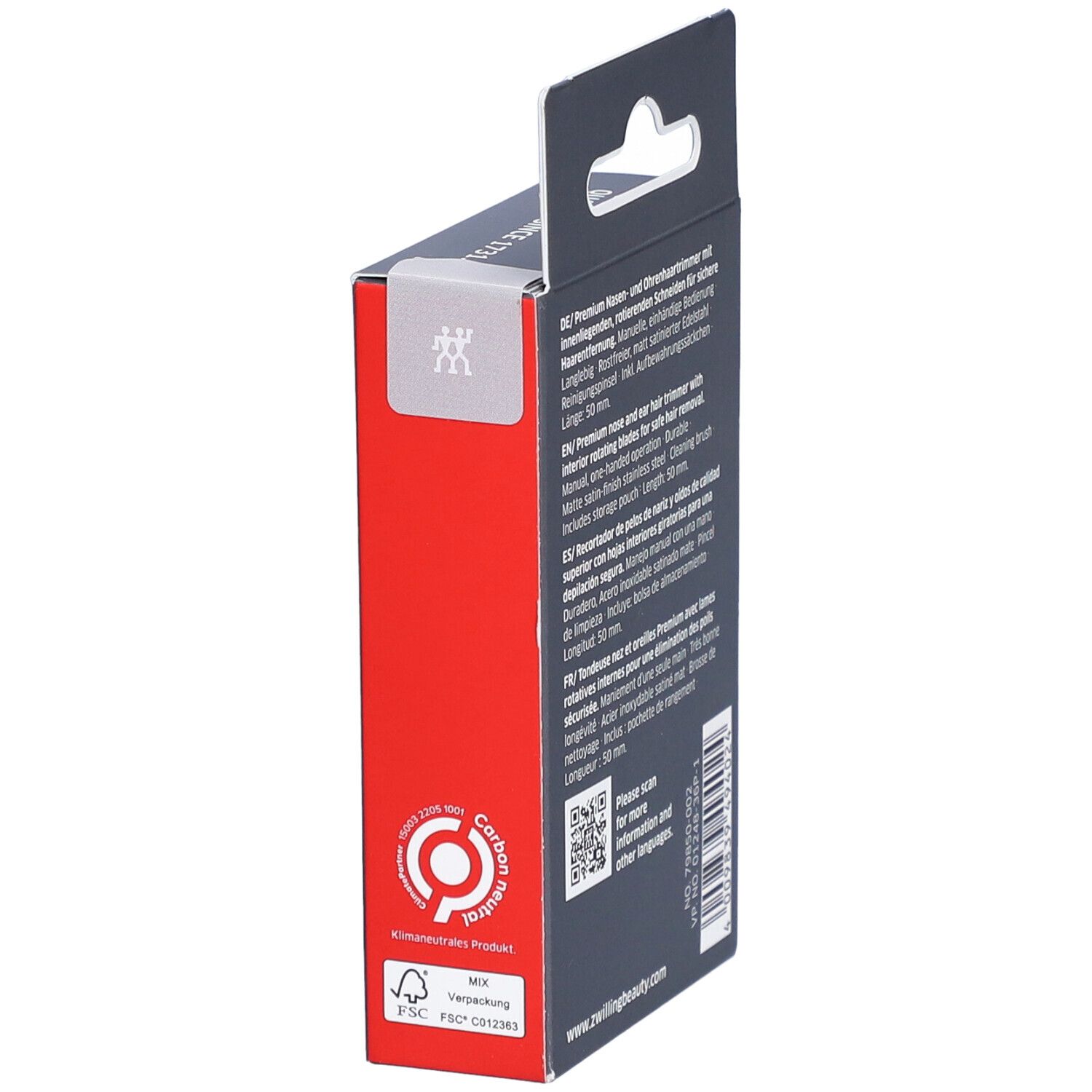 Emballage ZWILLING Premium. Certification FSC, neutre en carbone.