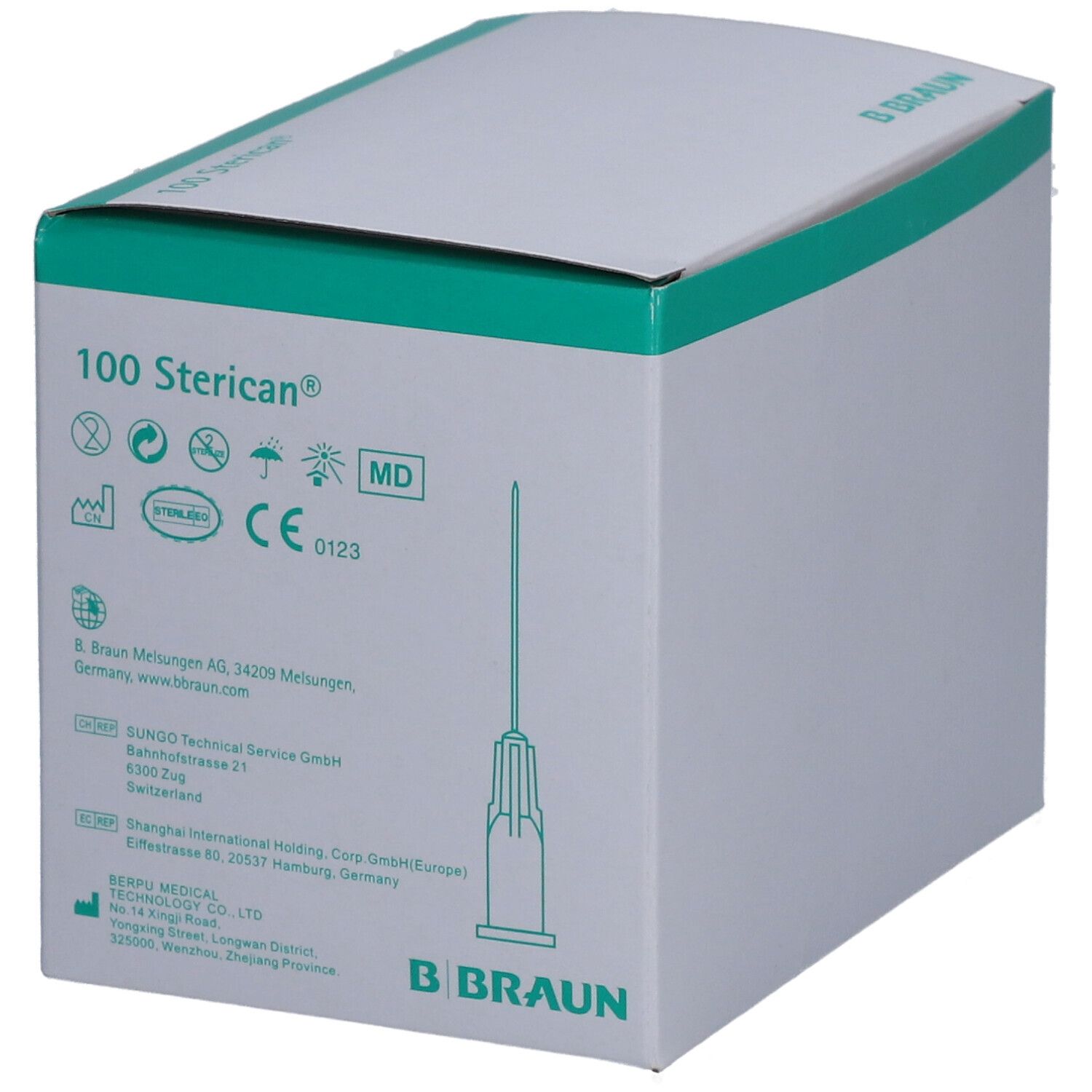 B. Braun Sterican 100 aiguilles, 0.30 x 12 mm, 30G.