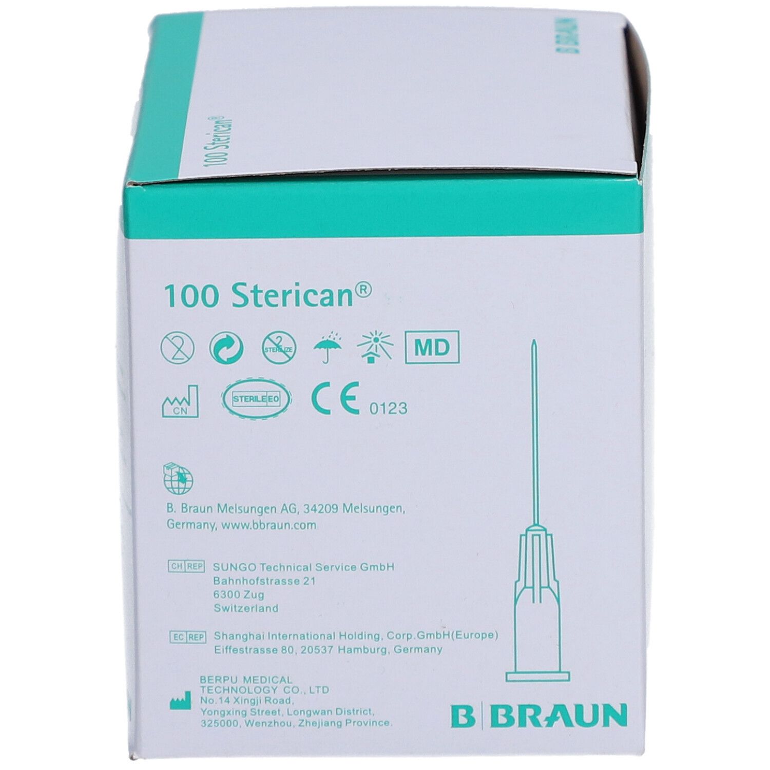 Boîte de 100 aiguilles Sterican à usage unique, 0,60 x 30 mm, 23G.