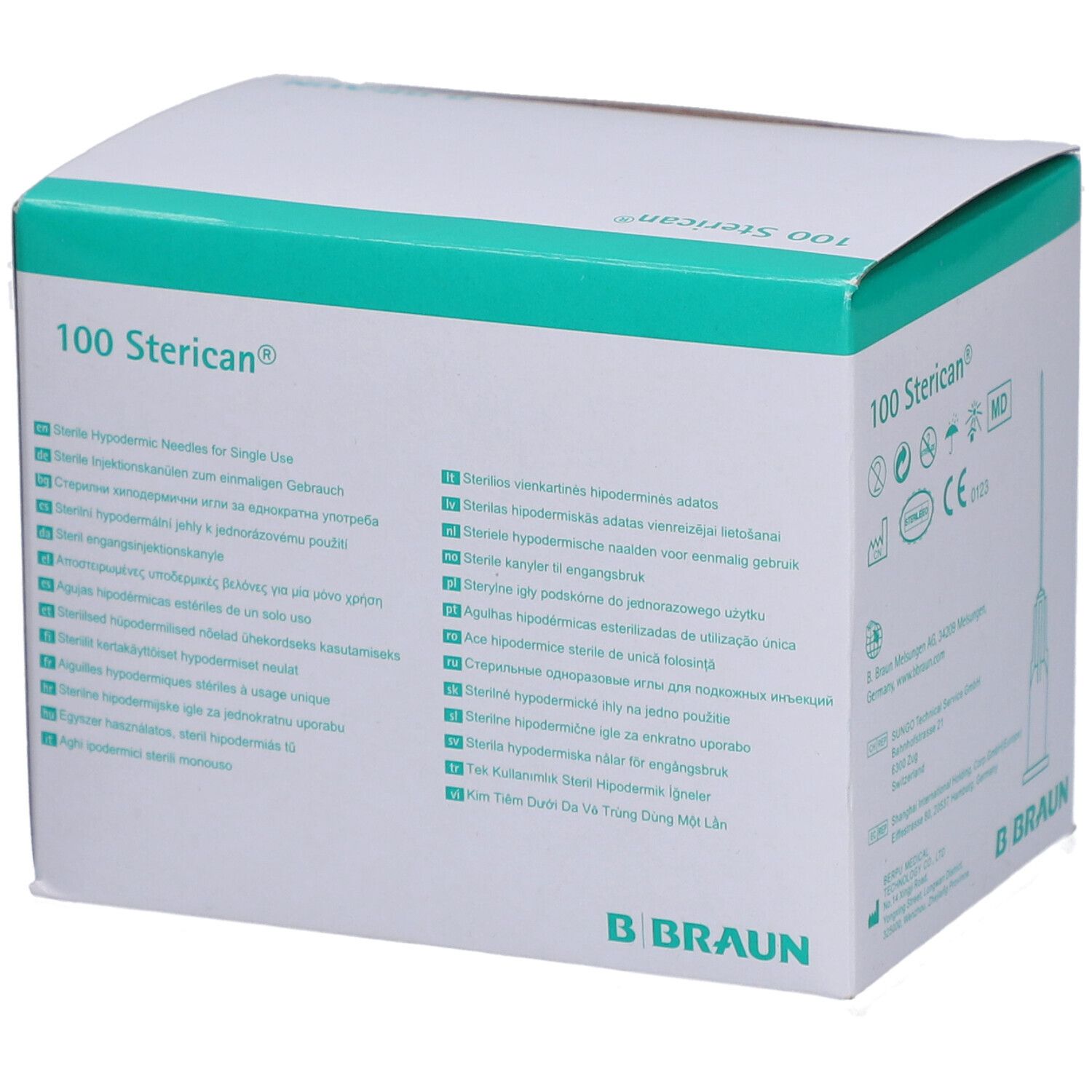 B. Braun Sterican 100 aiguilles jetables, 0.80 x 40 mm, 21G.