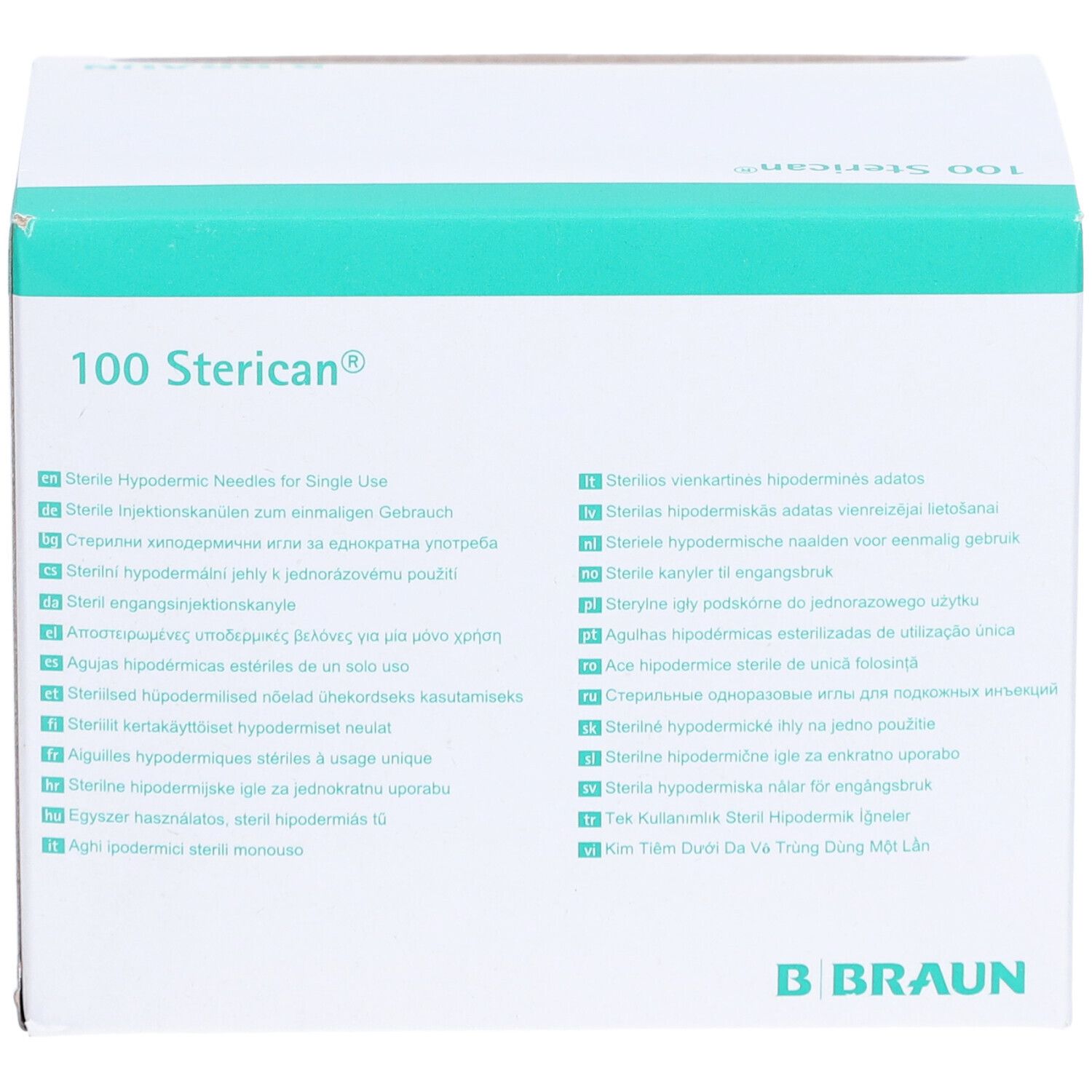 B. Braun Sterican 100 aiguilles à usage unique, 0,90 x 50 mm, 20G x 2 pouces.