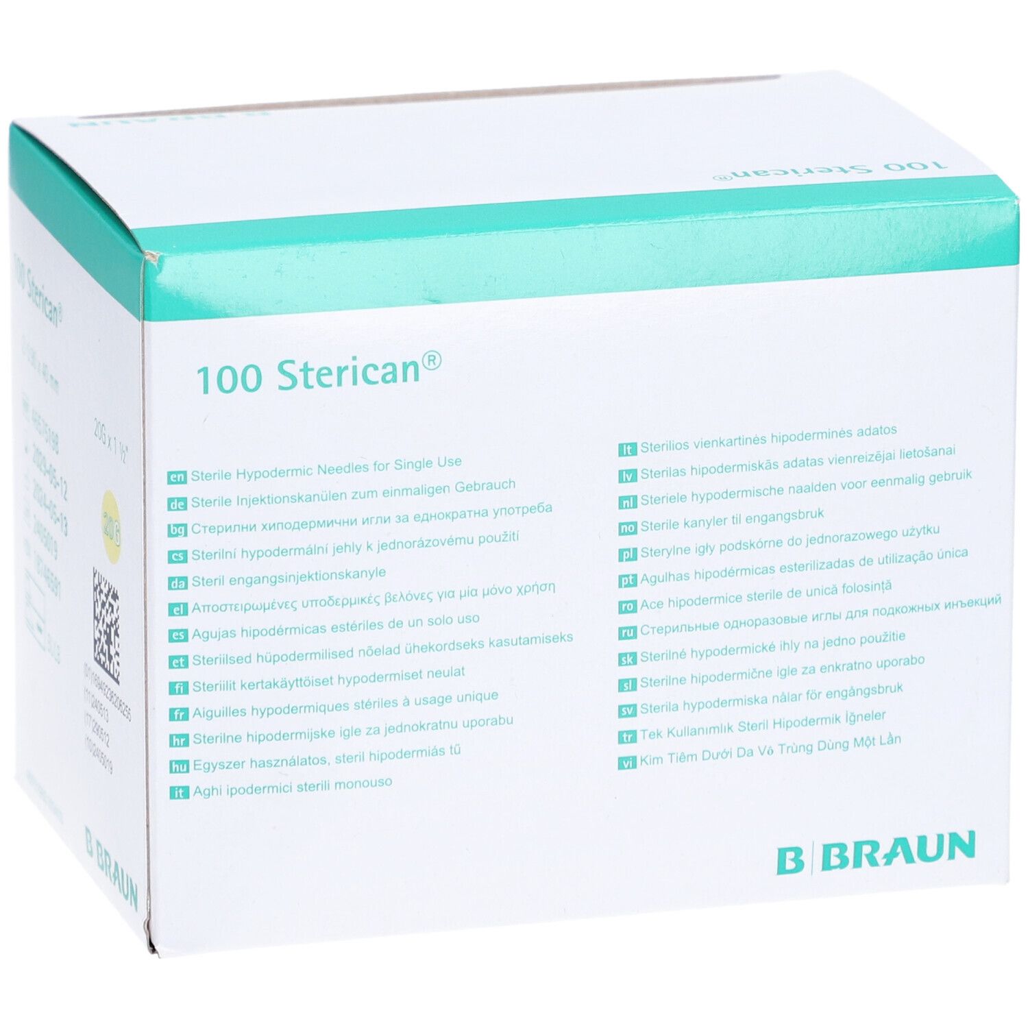B. Braun Sterican 100 aiguilles à usage unique, 0,90 x 50 mm, 20G x 2 pouces.