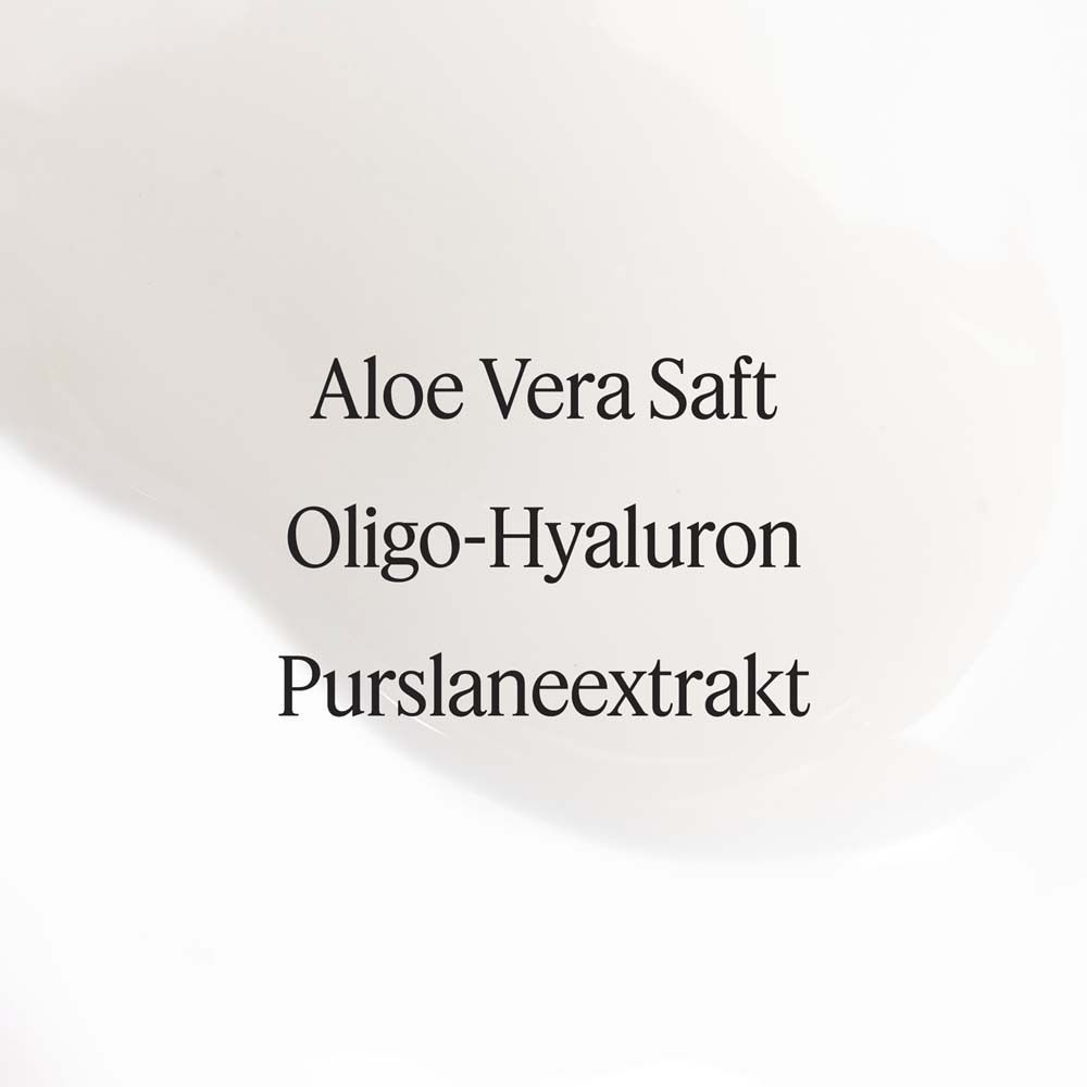 Texte avec ingrédients: Jus d'Aloe Vera, Oligo-Hyaluron, Extrait de pourpier.