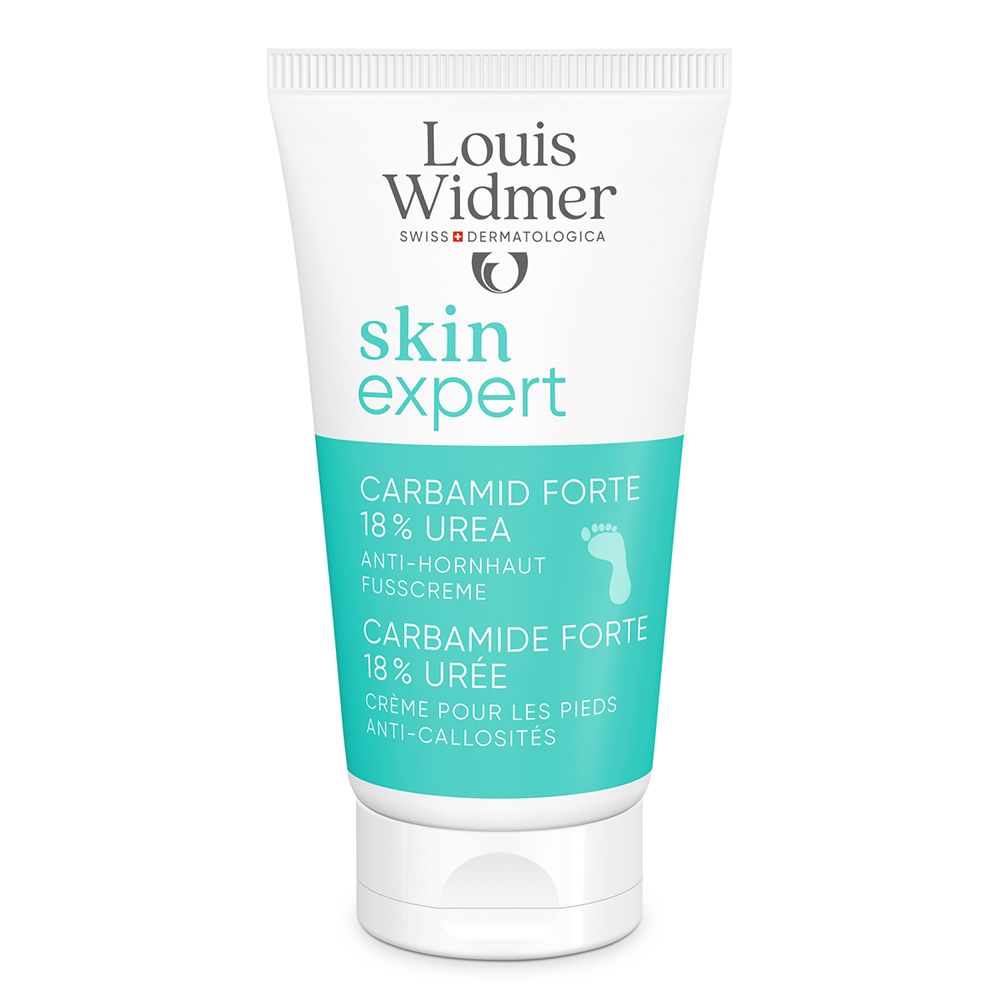 Crème pieds Louis Widmer Skin Expert 18% Urée, tube.
