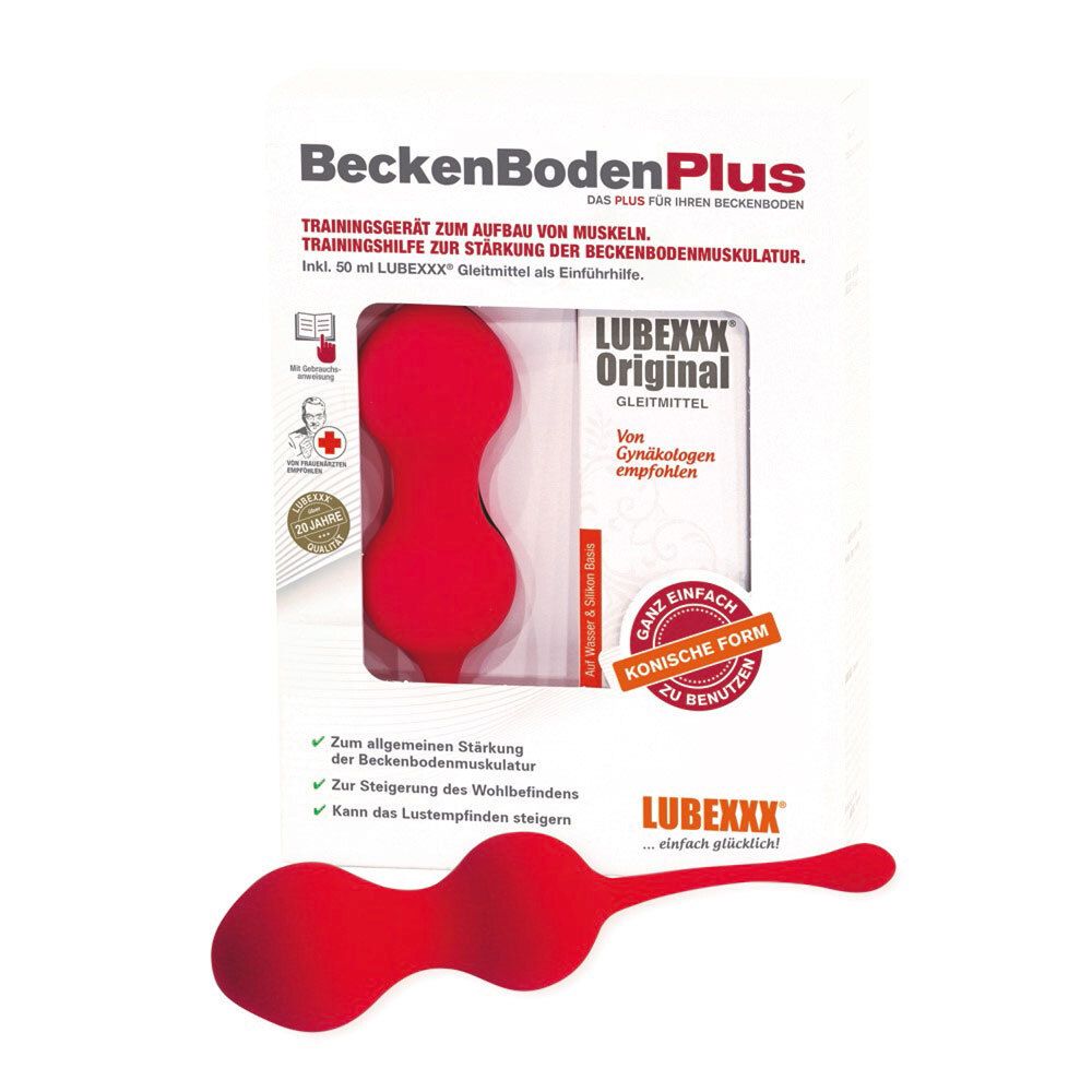 Set BeckenBodenPlus. Appareil d'entraînement rouge et lubrifiant. Forme conique. Certification.