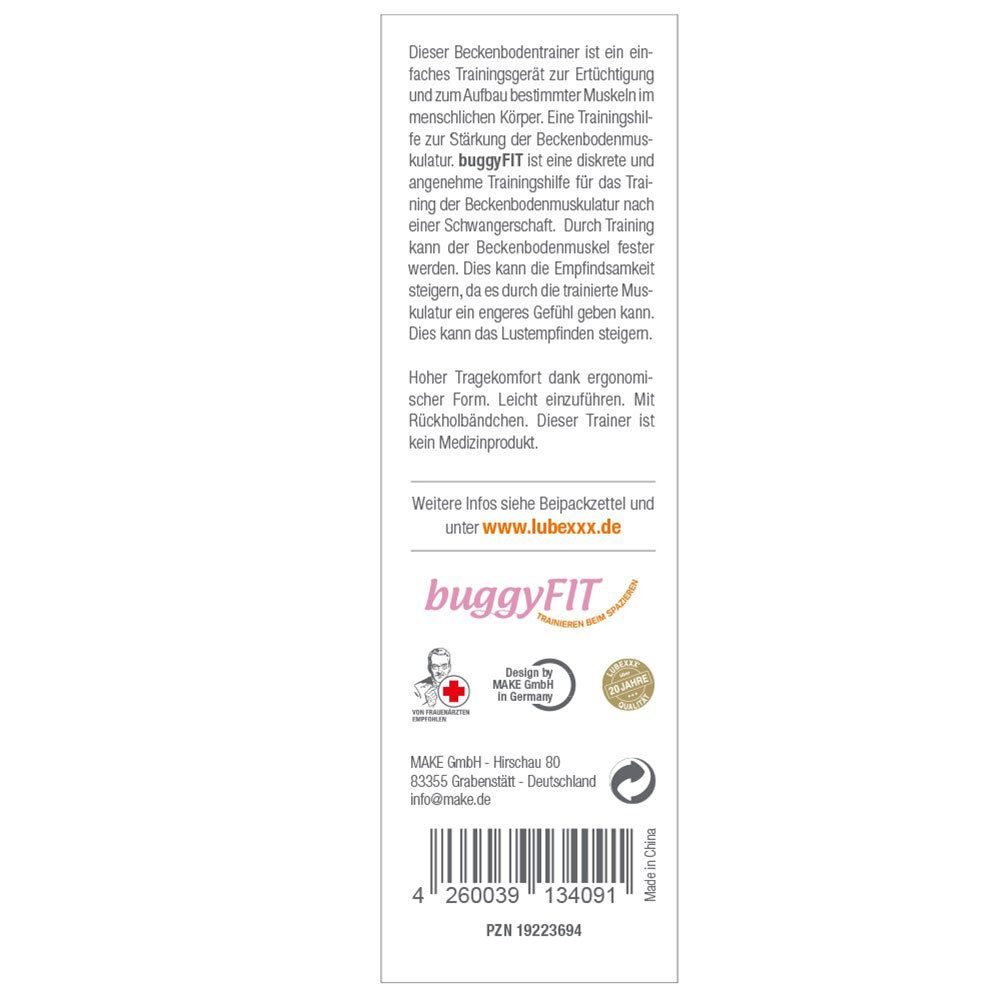 Texte sur fond blanc. Informations sur le produit et son utilisation en allemand, avec logo et certifications.