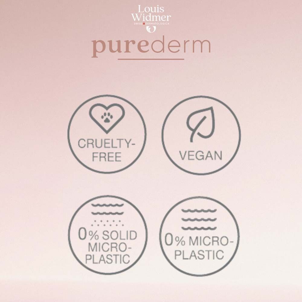 Symboles : Sans cruauté, Vegan, 0% microplastiques, 0% microparticules solides.