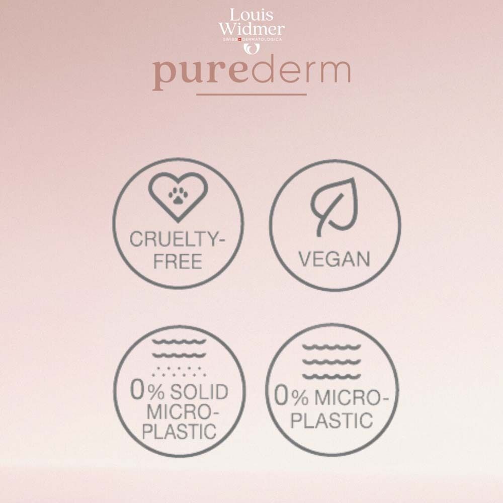 Logos circulaires. Texte: Cruelty-free, Vegan, 0% microplastique, 0% solides.