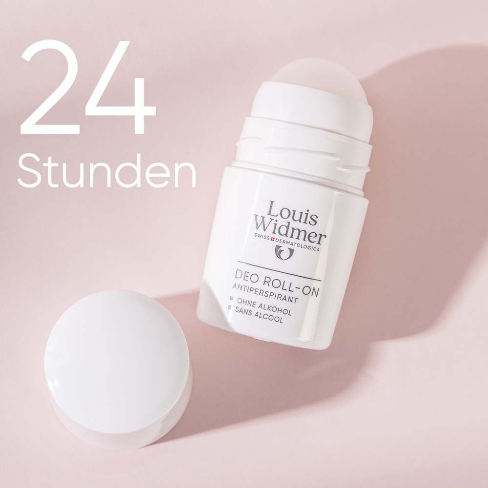 Emballage blanc avec informations produit. Logo et nom. Sans alcool. Efficace 24h.