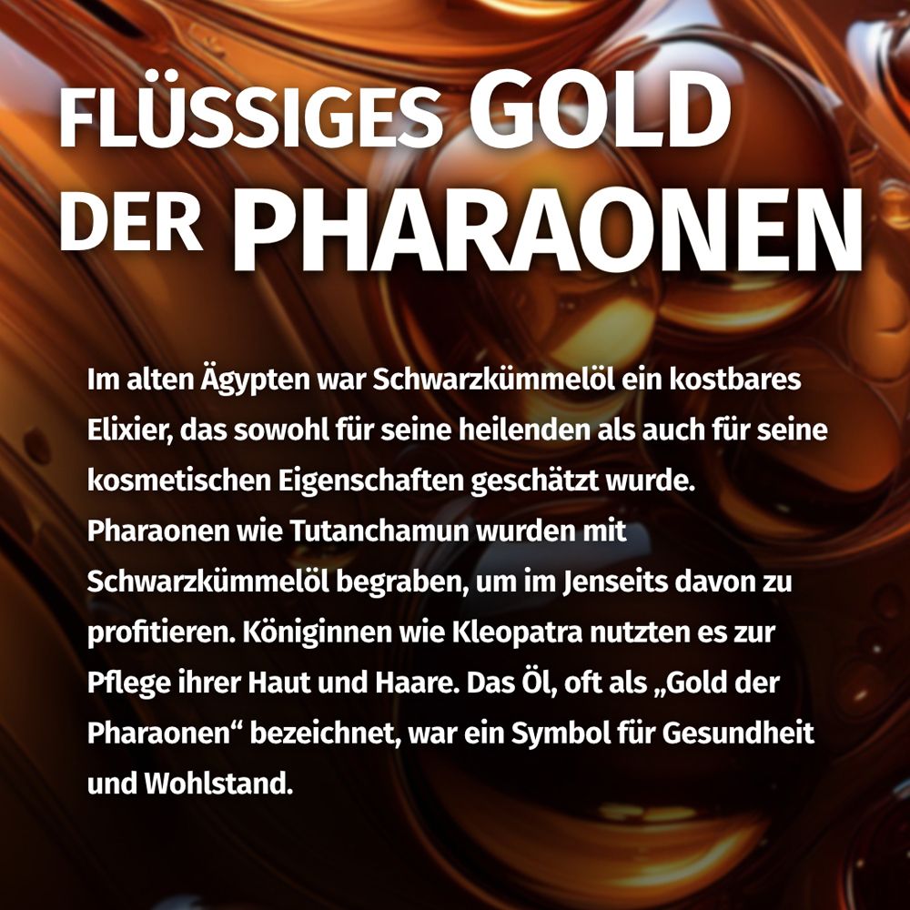 Or liquide des pharaons : Texte historique sur l'huile de nigelle.