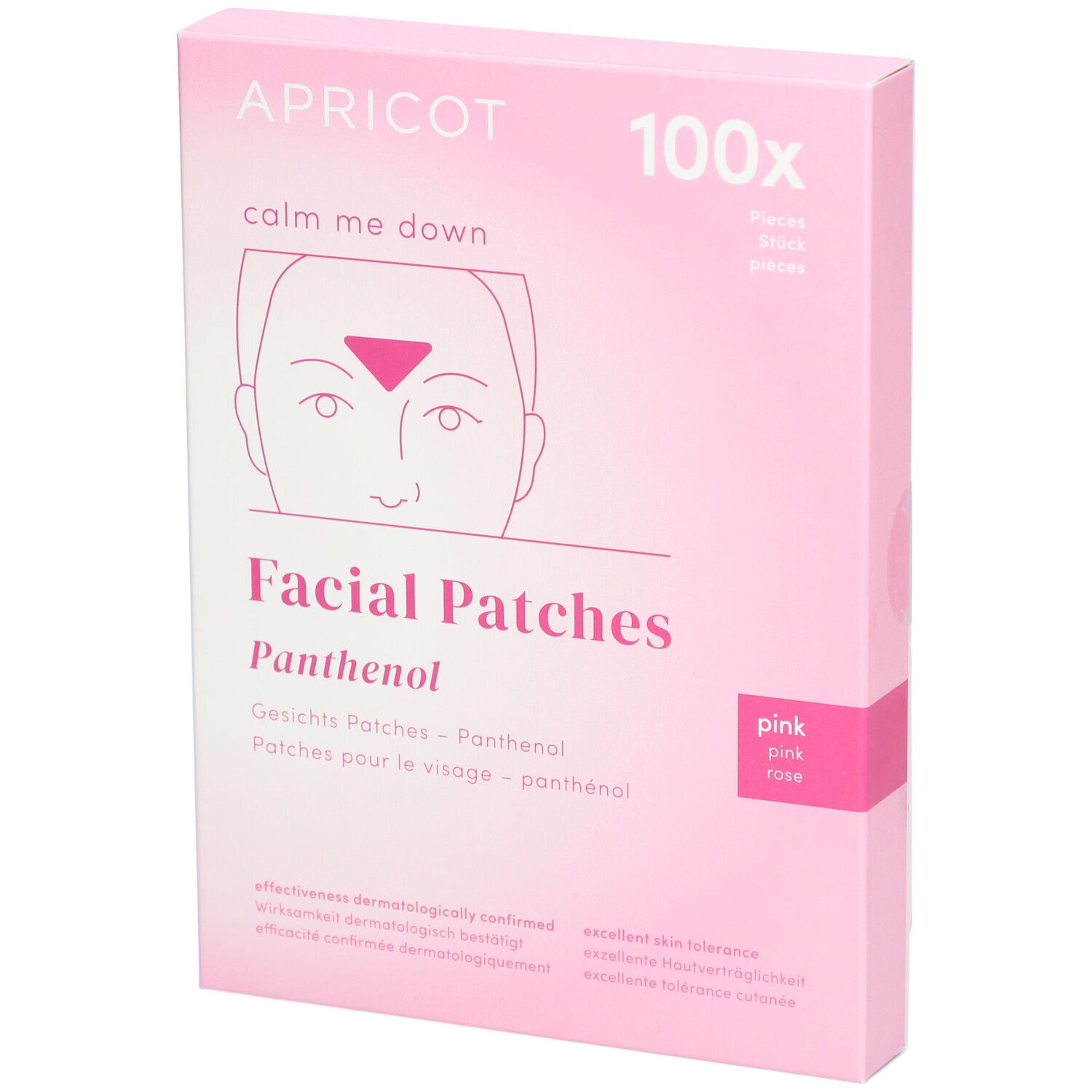 APRICOT Facial Patches Panthénol, 100 pièces, rose.