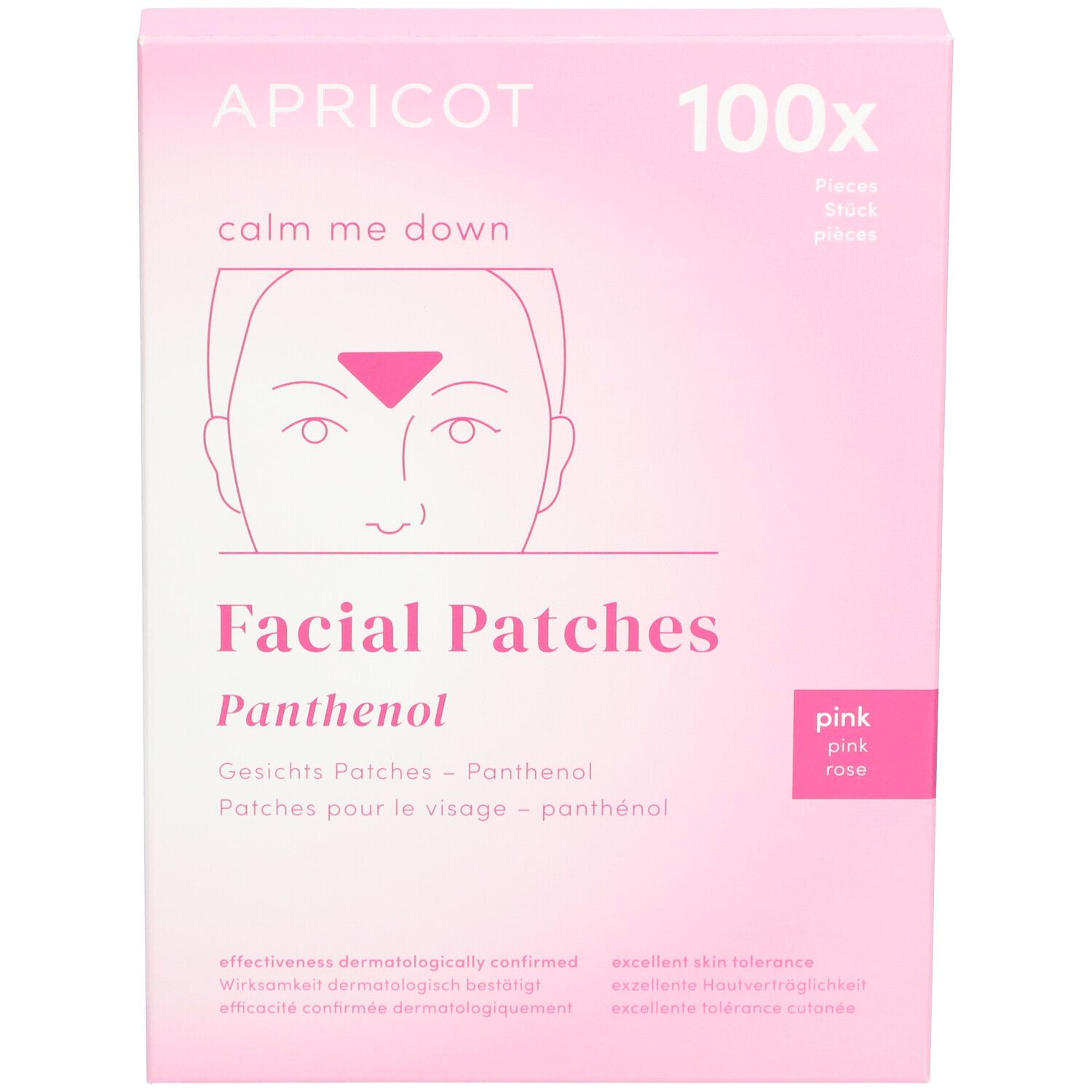 APRICOT Facial Patches Panthénol, 100 pièces, rose.