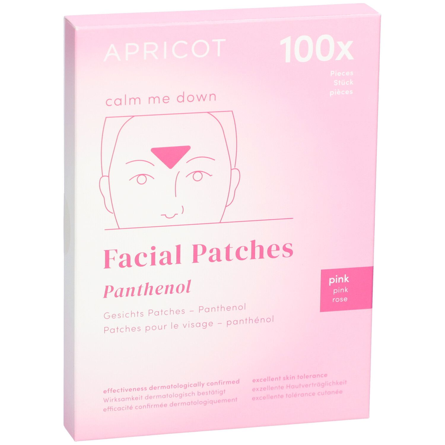 APRICOT Facial Patches Panthénol, 100 pièces, rose.