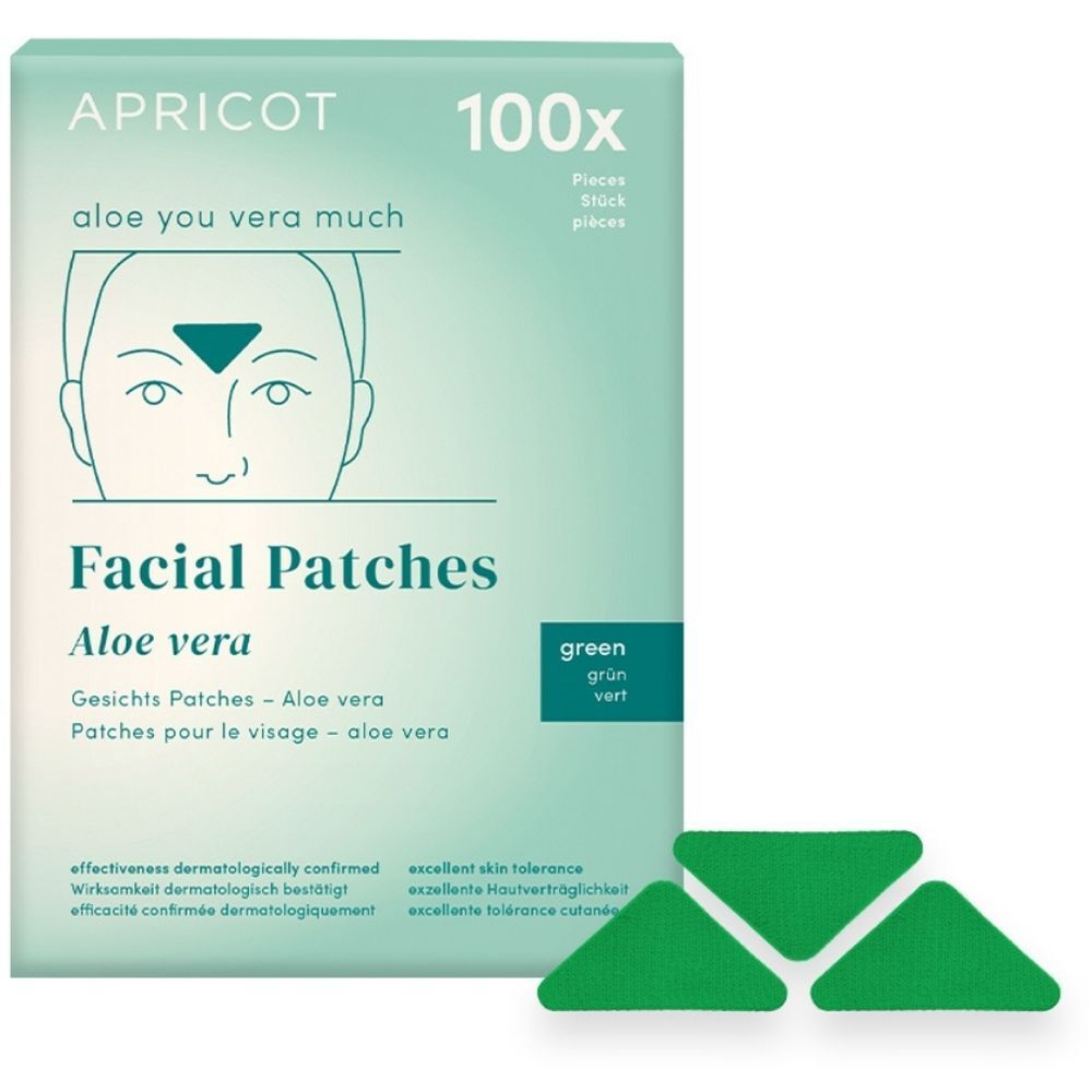 Emballage de Patchs Visage APRICOT à l'Aloe Vera, 100 pièces, vert.