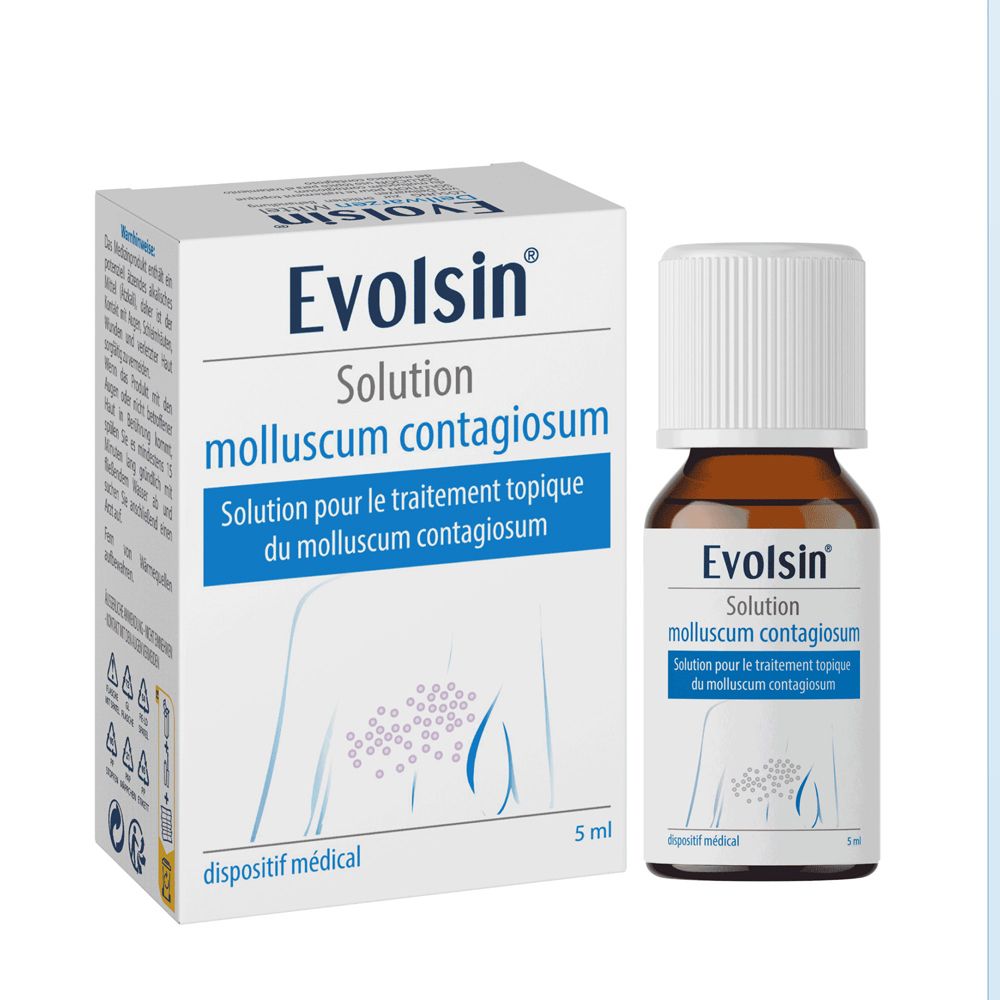Solution Evolsin pour le traitement topique du molluscum contagiosum, 5ml.