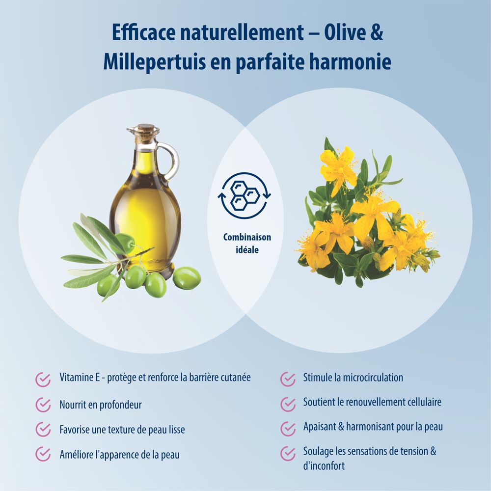 Huile anti-cellulite Evolsin : huile d'olive et millepertuis pour la peau.