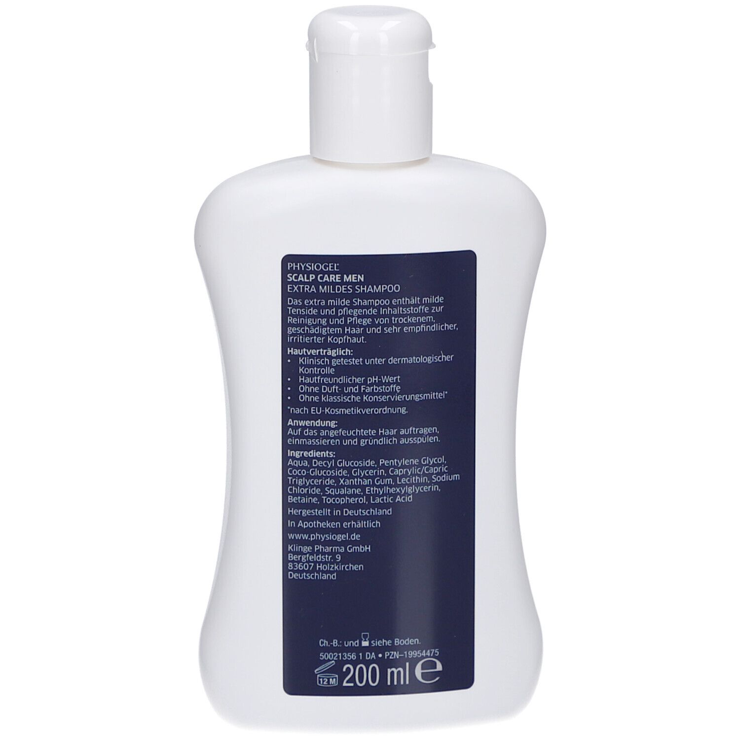 Physiogel Scalp Care Men Extra Mild Shampoo, flacon de 200 ml.
