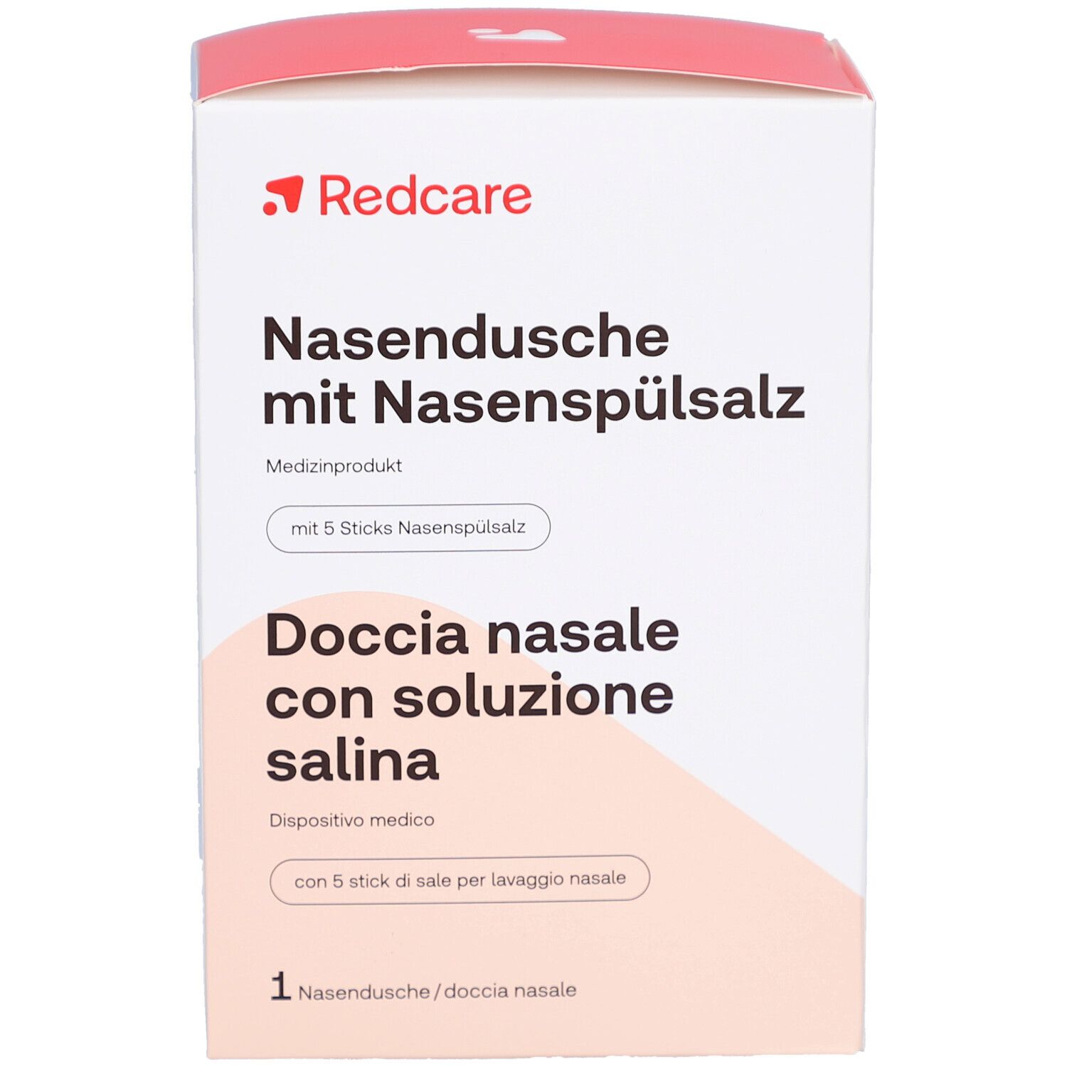 Image publicitaire avec image du produit. Texte: Pour un nez dégagé. Idéal contre les symptômes du rhume et pollen.