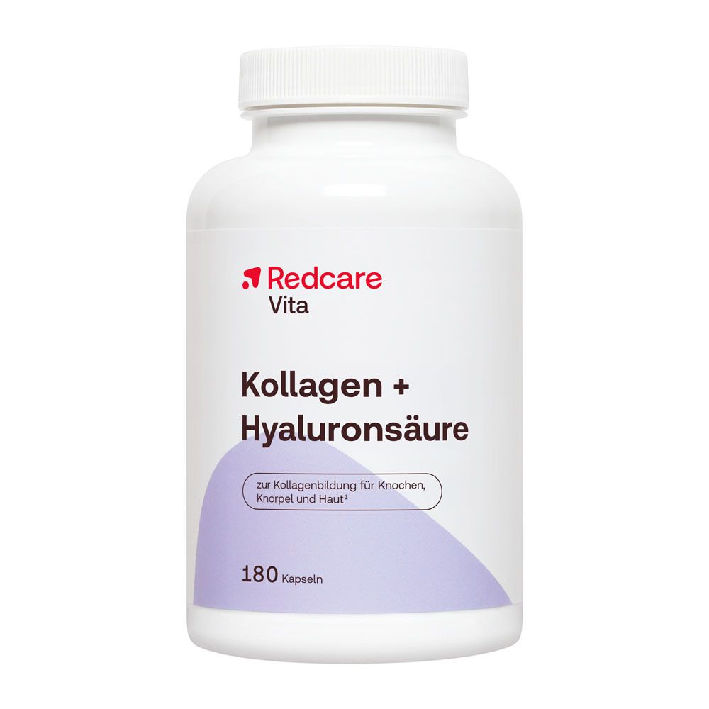 Boîte de capsules Redcare Vita Collagène + Acide Hyaluronique, 180 gélules.