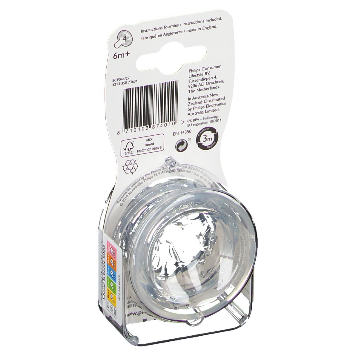 Avent – SCF652/27 – Tétine Natural 1 mois et + (Débit lent)
