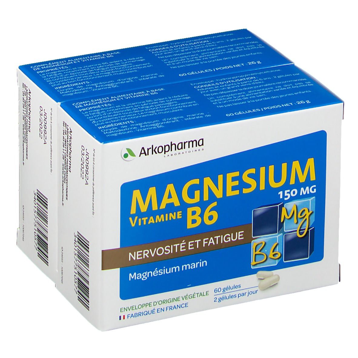 Arkopharma Magnesium Marin Vitamine B6 2x60 Pc(s) - Redcare Pharmacie