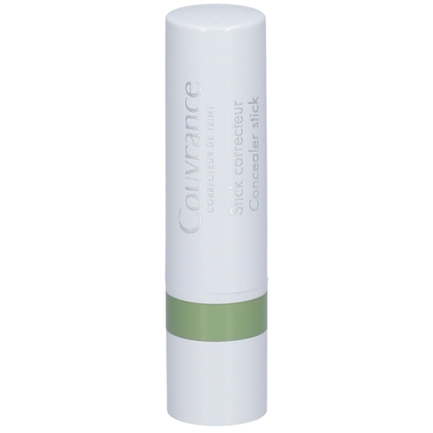 Correcteur blanc avec bande verte. Inscription Couvrance, Stick correcteur.