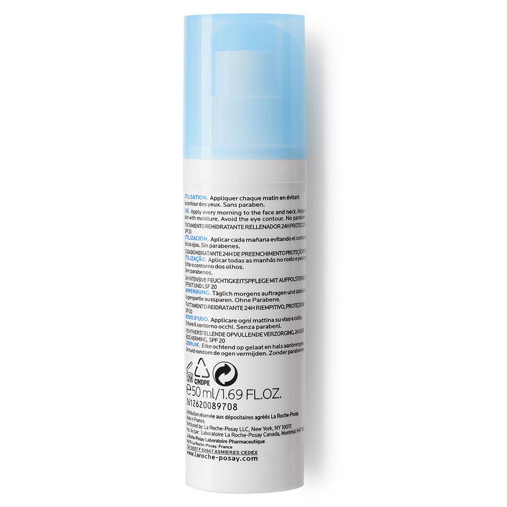Dos du flacon blanc avec texte. Contient des informations sur l'utilisation et les ingrédients. 50ml/1.69 FL.OZ.
