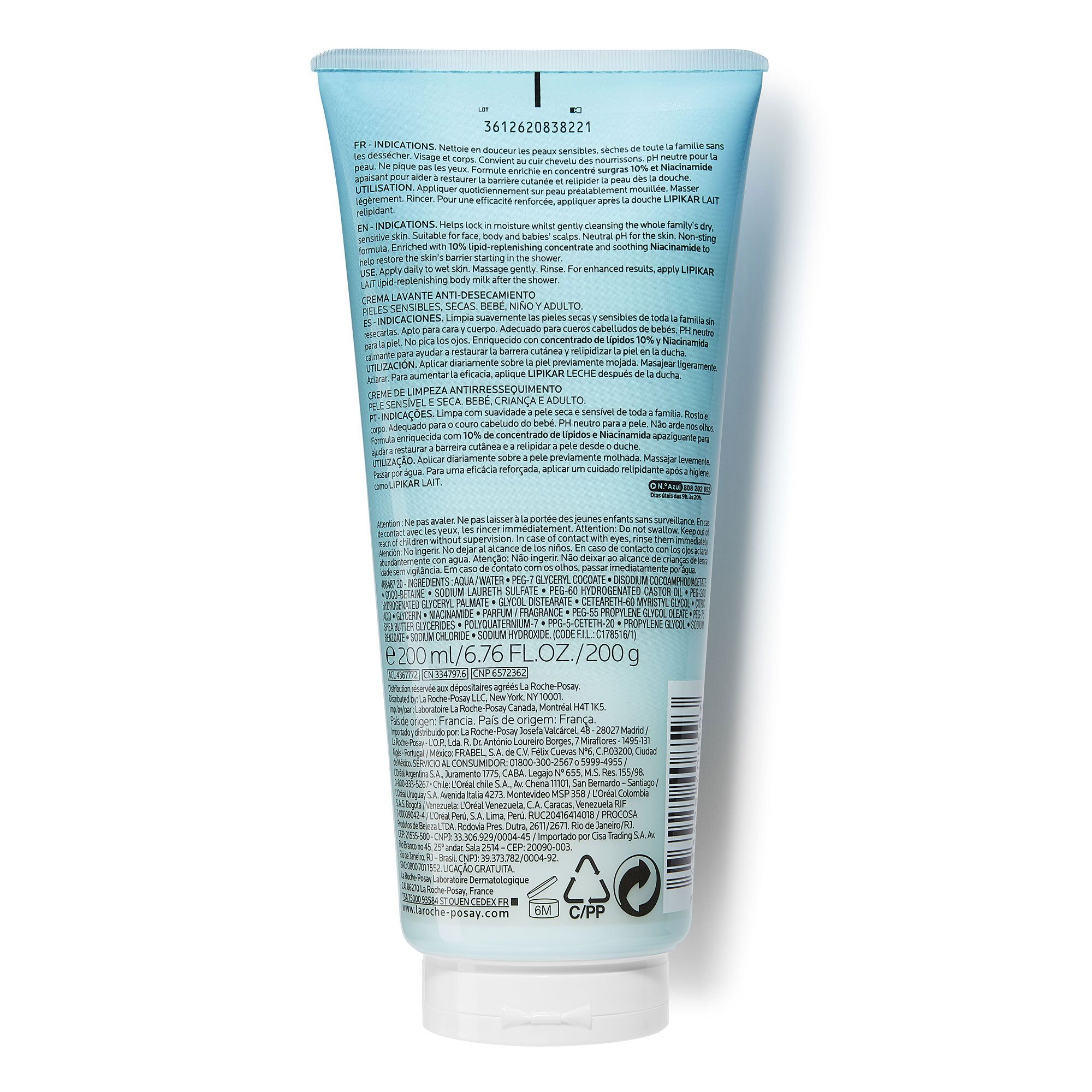 LA ROCHE POSAY LIPIKAR SURGRAS Douche-crème