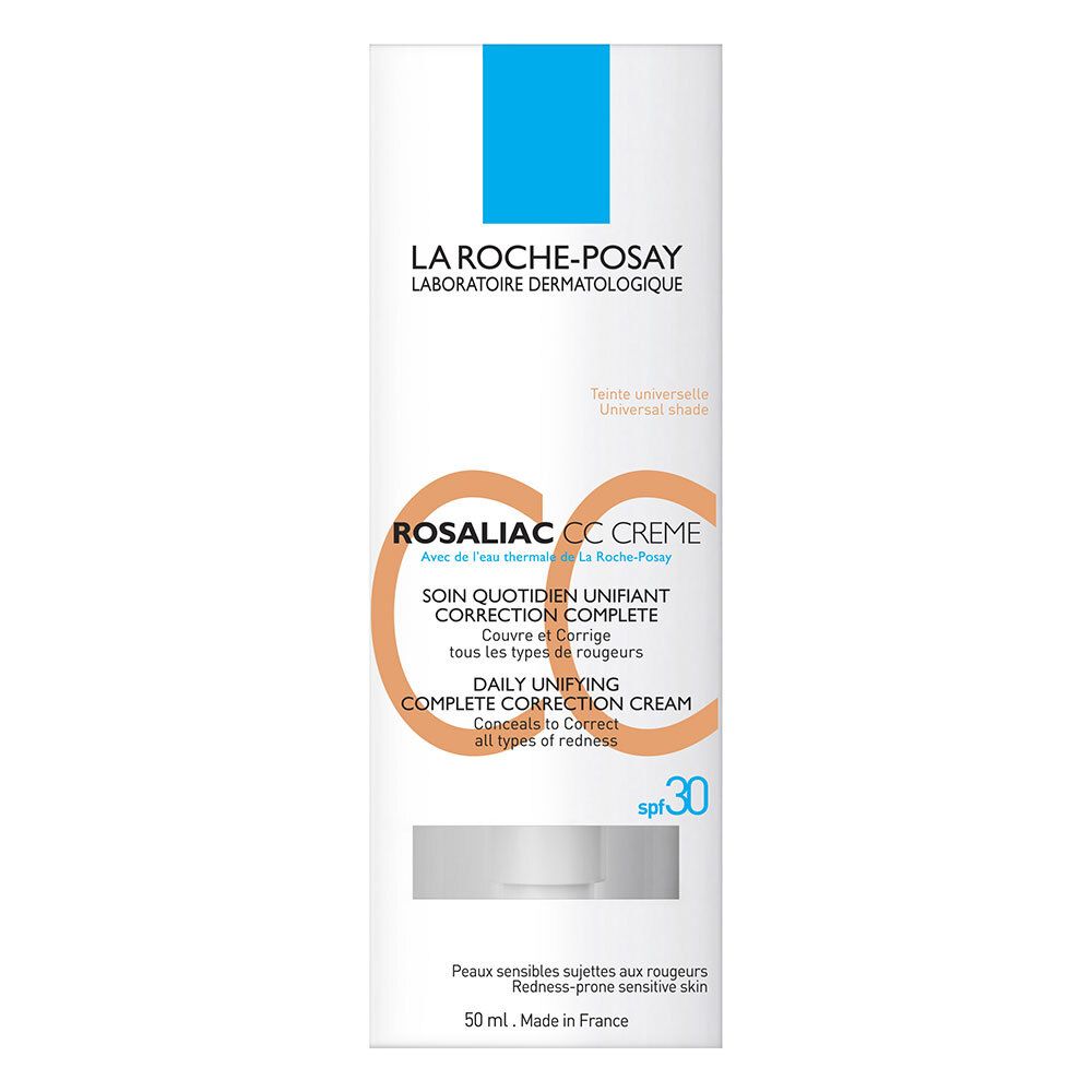 Tube de crème LA ROCHE-POSAY ROSALIAC CC CREME. SPF 30. Pour peaux sensibles. 50 ml.