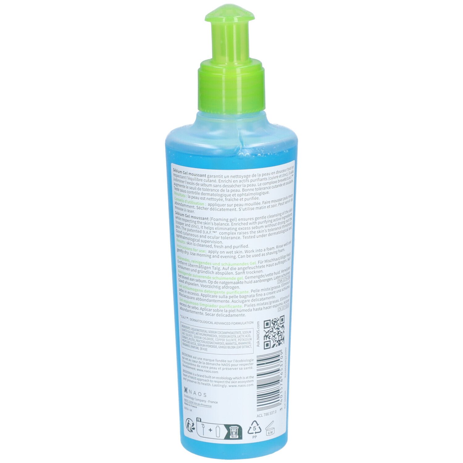 BIODERMA Sébium Gel Moussant Nettoyant Purifiant
