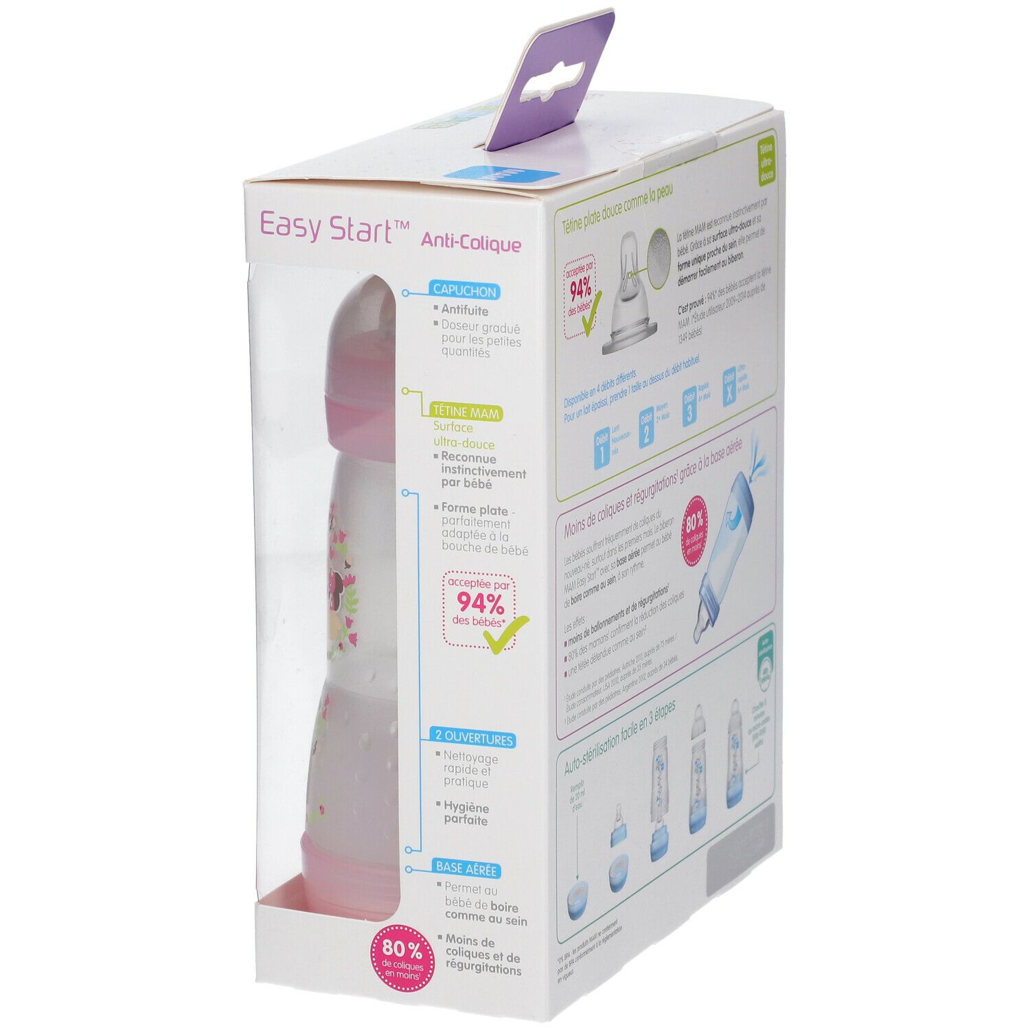 MAM Biberon anti-colique 260 ml de 0 à 6 mois