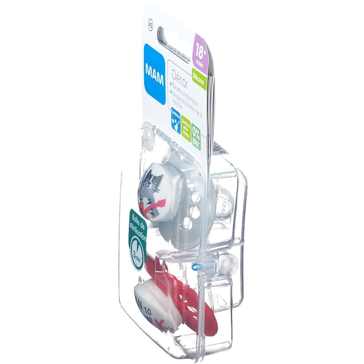 MAM Sucette anatomique - Silicone +18 mois (Couleur non sélectionnable)