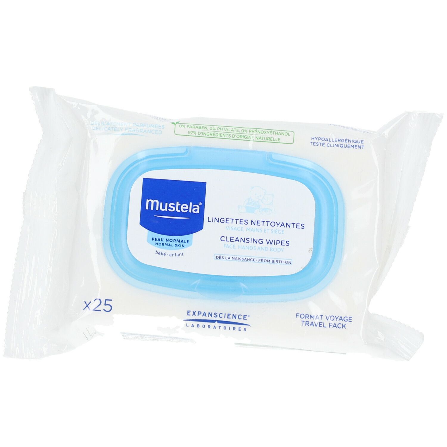 mustela® Bébé Enfant Lingettes Nettoyantes Peau Normale