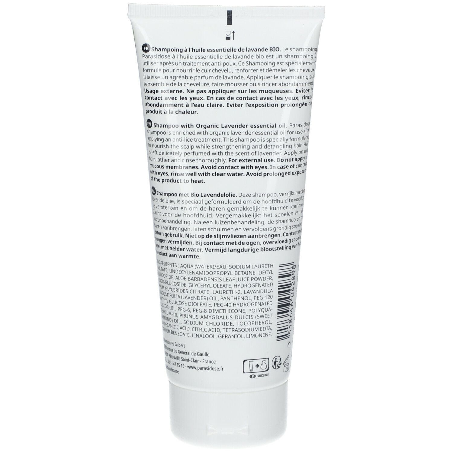 Parasidose Poux-Lentes Shampoing à l'huile essentielle de lavande Bio