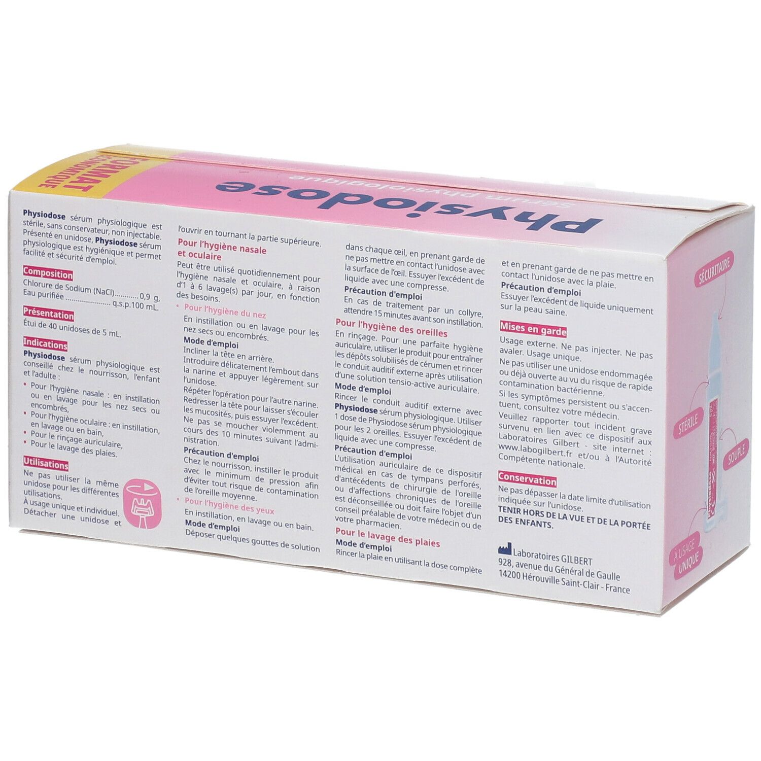 GILBERT Physiodose sérum physiologique stérile 30 unidoses de 10ml -  Parapharmacie - Pharmarket