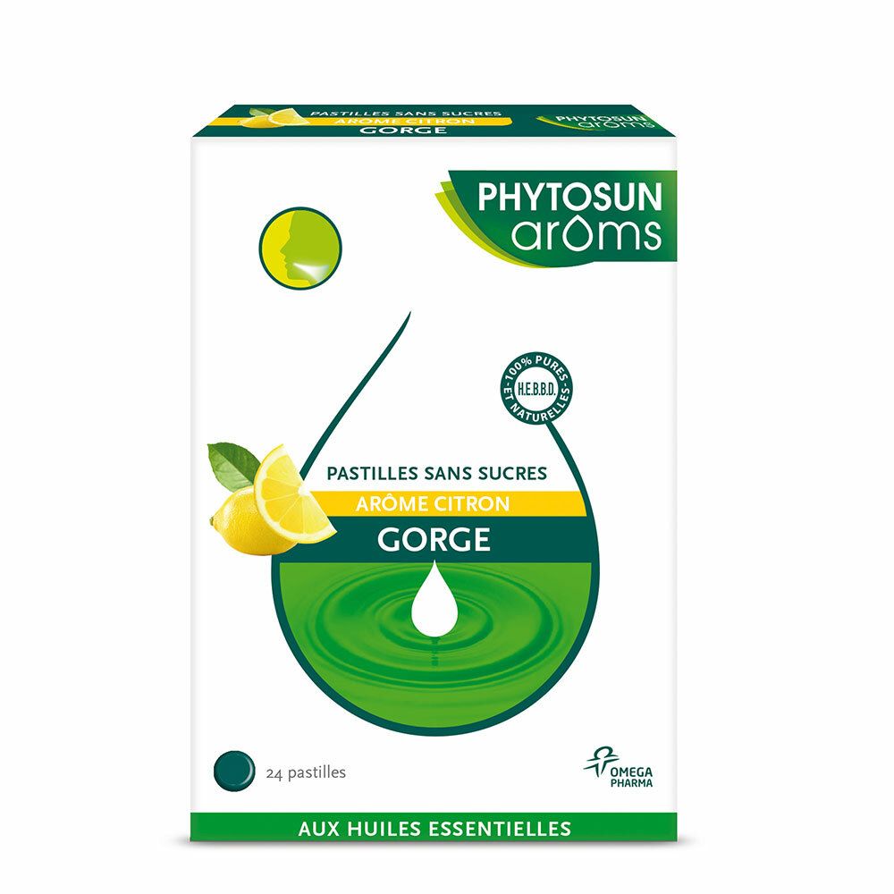 Phytosun Aroms Pastilles gorge Citron Sans Sucre 24 Pastilles