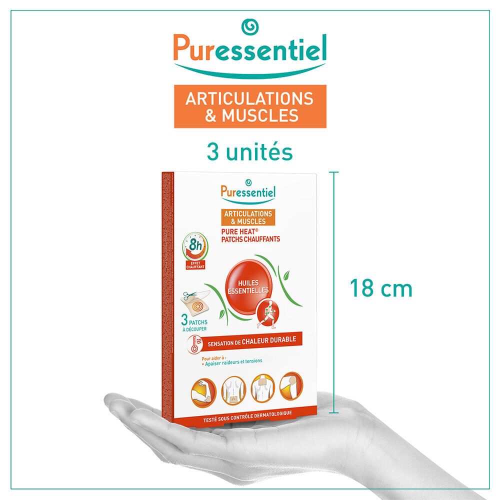 Puressentiel patchs chauffants articulations et muscles aux 14 huiles essentielles