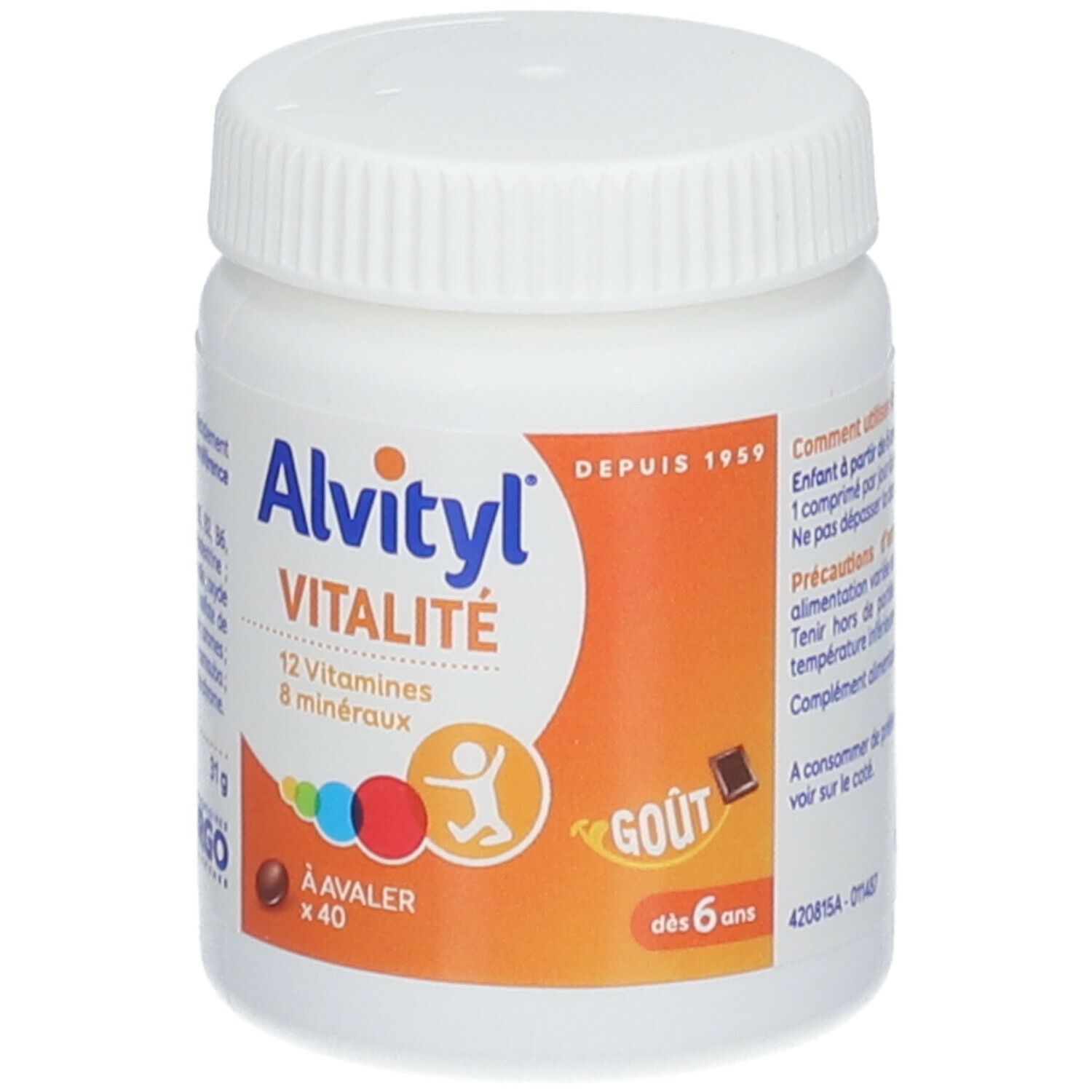 ALVITYL Vitalité 40 comprimés à avaler - Parapharmacie - Pharmarket