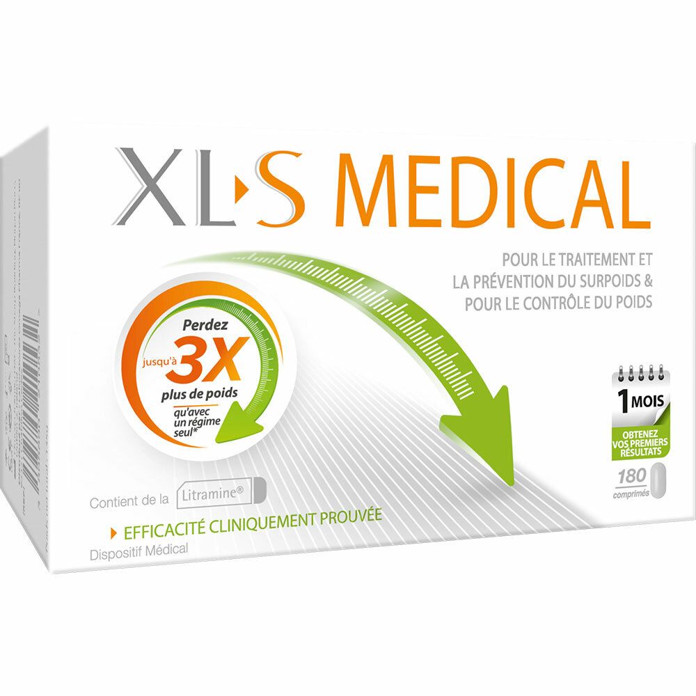 XLS Medical Capteur de Graisses Aide à la Perte de Poids 180 Comprimés