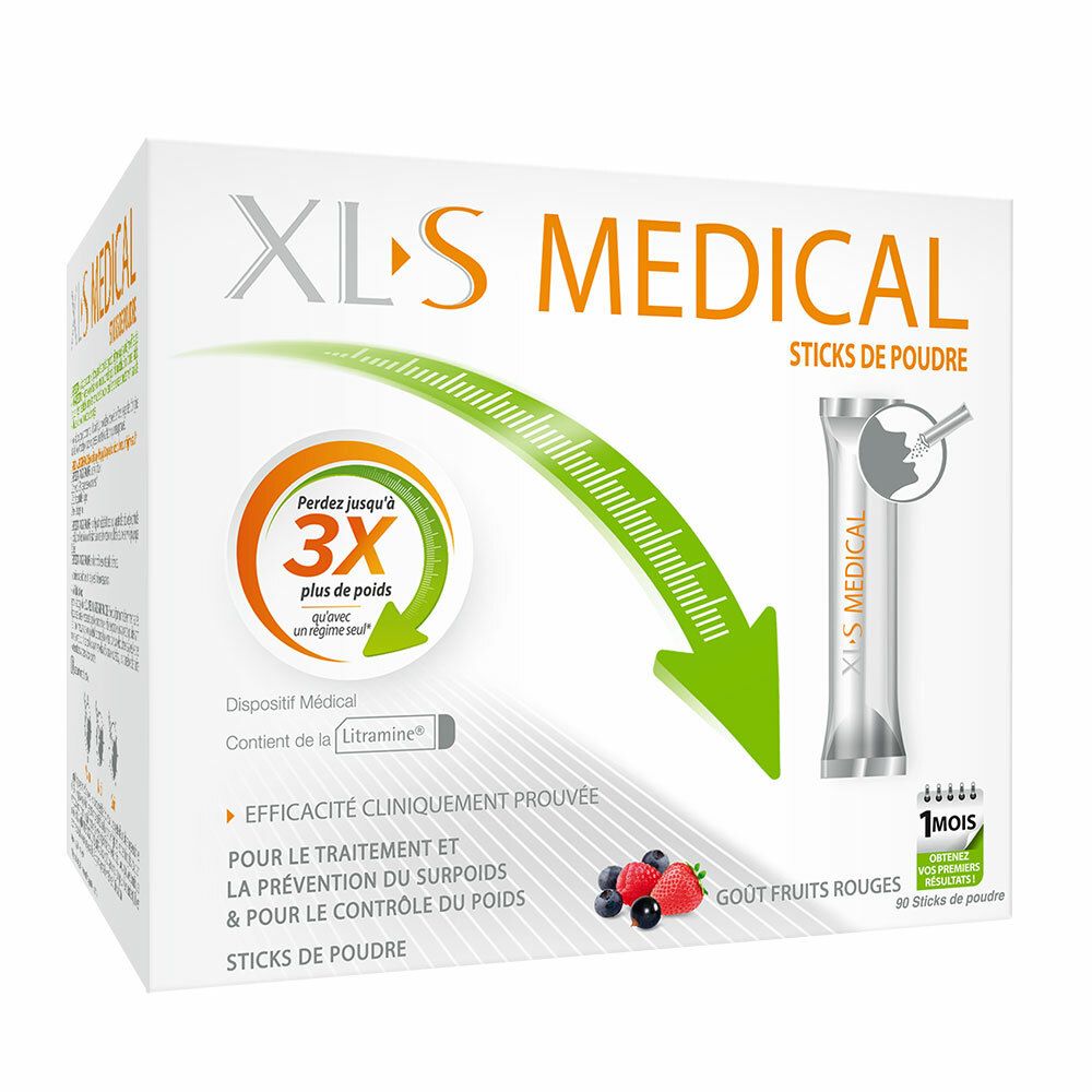 XLS Medical Réducteur de Graisses Aide à la Perte de Poids 90 Sticks